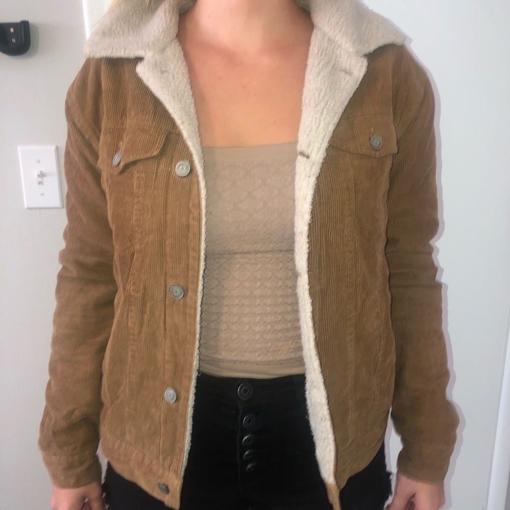 brandy melville corduroy trucker jacket one size